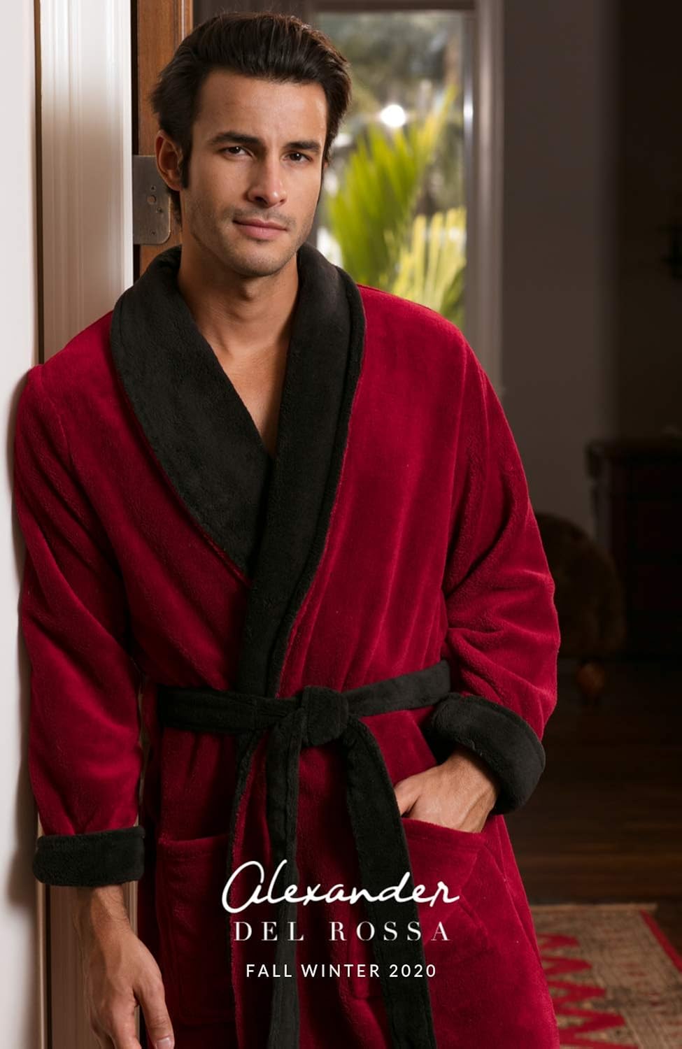 Alexander Del Rossa Men's Warm Fleece Robe, Plush Bathrobe at  Men’s Clothing store