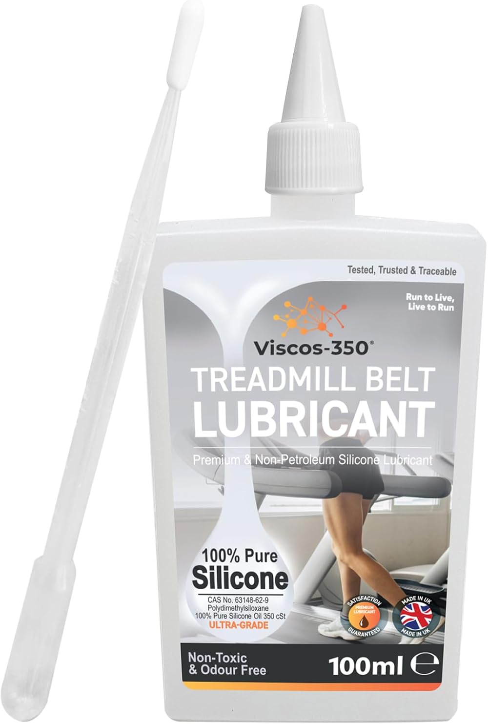 Viscos-350 Premium Treadmill Lubricant 100ml 100% Pure Silicone UK Made