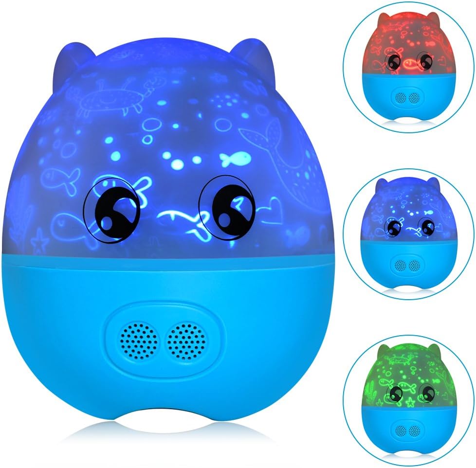 Night Lights Lamp for Kids,Gasopic Rotating Starry Sky Projector Baby Night Lighting Lamp with Timer Auto Shut-Off Piggy Toy for Children to Play Music and Bedtime Stories
