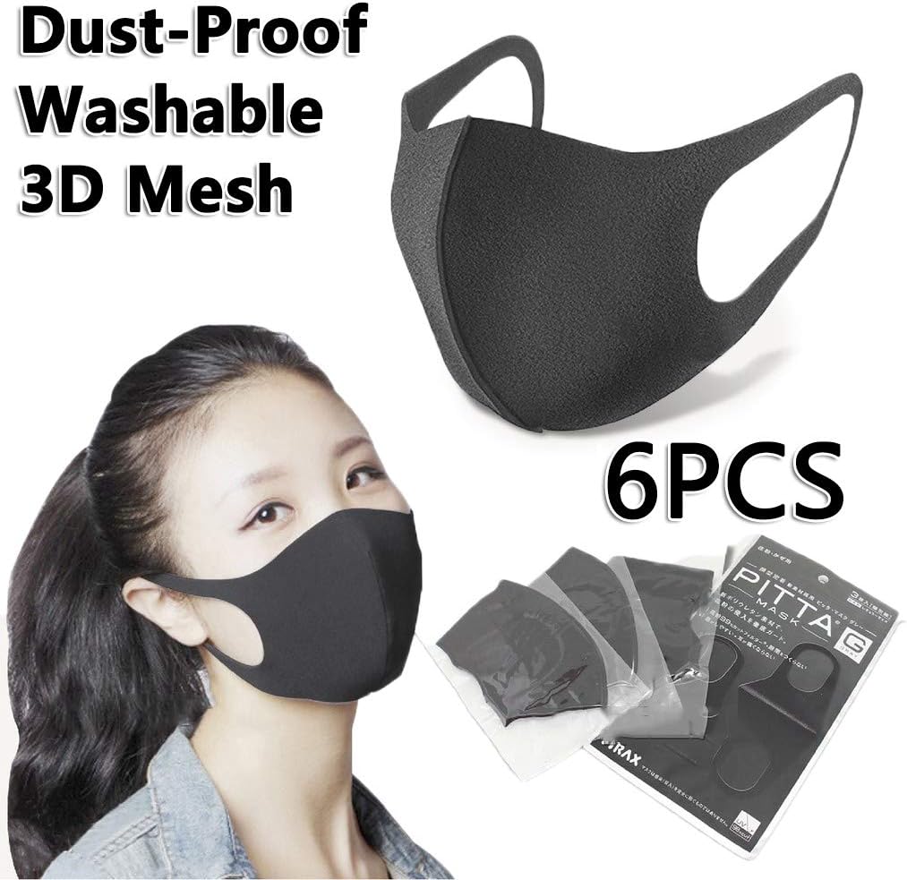6PCS Dust Masks, Unisex Anti Pollen Allergens Mouth Reusable Cotton Mask Travel Outdoor Cycling Ski Warm Face Mask