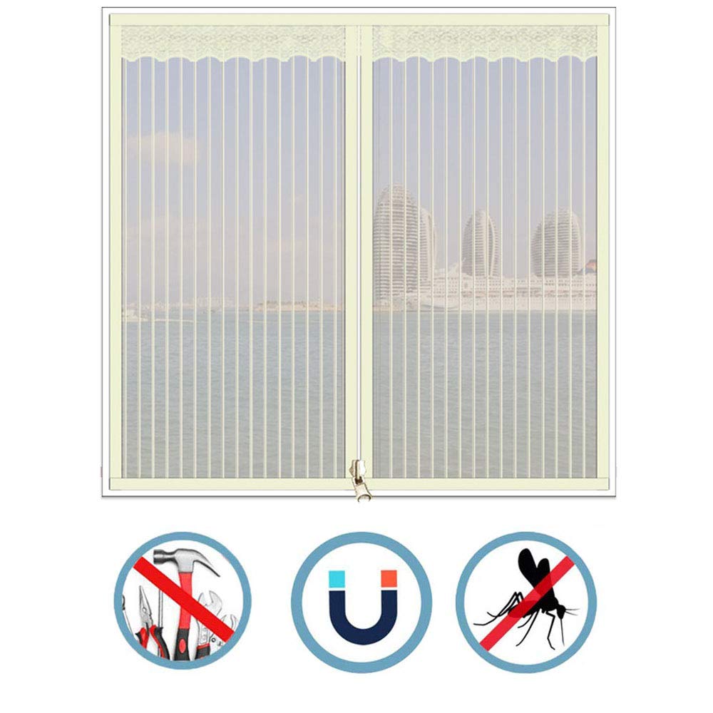 Zanzariera Per Finestre - 2x1.5m, Nastro Autoadesivo, Bianco, Confezione Da 3 Pezzi