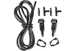 Windshield Washer Nozzles Kit and Fluid Hose with Connector - Compatible with Dodge Grand Caravan, Chrysler Town and Country 