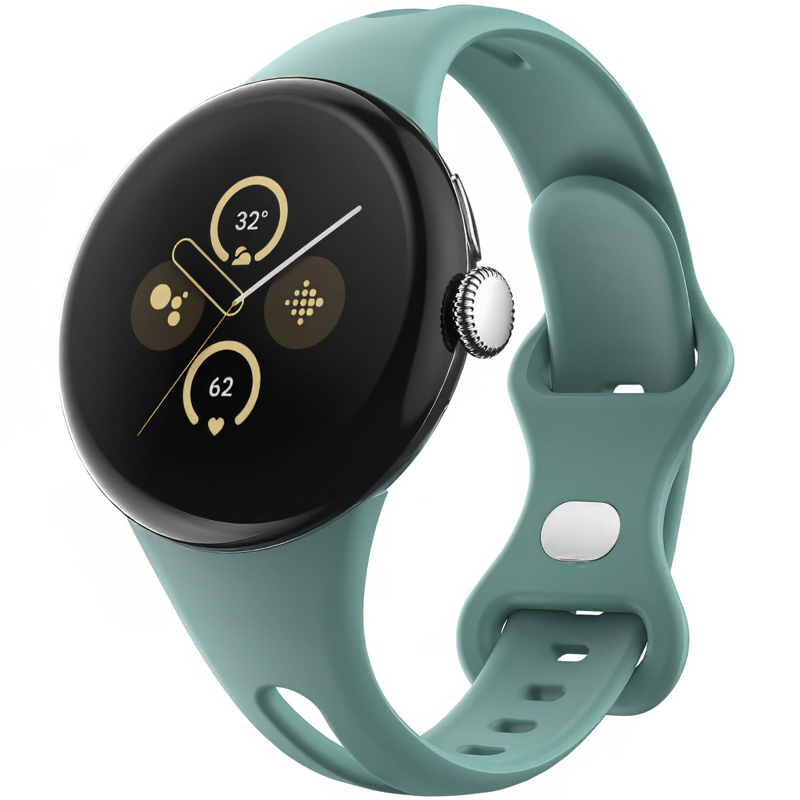 Harikiri Silikon Straps Compatible with Google Pixel Watch 3 41mm/2/1,Slim Thin Narrow Replacement Soft Silicone Sport Strap for Google Pixel Watch 3 41mm/2/1,Women and Men