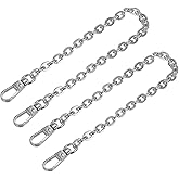 uxcell Purse Chain Strap, 2Pcs 8"x0.24" Flat Chain Strap Handbag Chains Accessories Purse Straps Shoulder Cross Body Replacement Strap(Silver Tone)