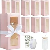 HXCHYI PACK 24 Pcs Tumbler Gift Box with Ribbon, Perfect for 12oz 16oz 20oz Sublimation Tumblers, Glasses, Jars, Mug Can Blanks & Wine Glasses(Pink)