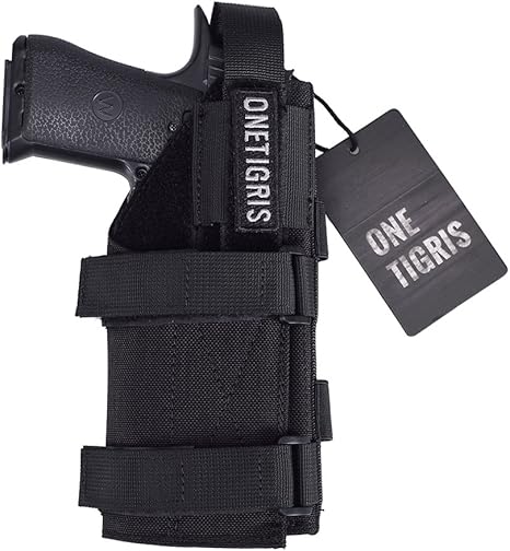 Amazon Onetigris ハンドガンホルスター タクティカルギア ポーチ ピストル グロック用 右用 マジックテープ仕様 ナイロン モール対応 サバゲー スナイパー ブラック ホルスター 通販