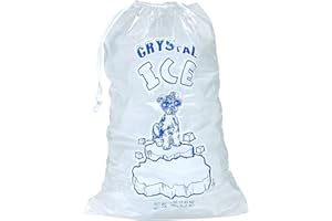 Infinite Pack Ice Bags 8 lb with Drawstring, 100 Count Ice Bags for Ice Machine, Heavy-Duty Reusable Ice Cube Bags, Portable Storage and Freezer Keeper