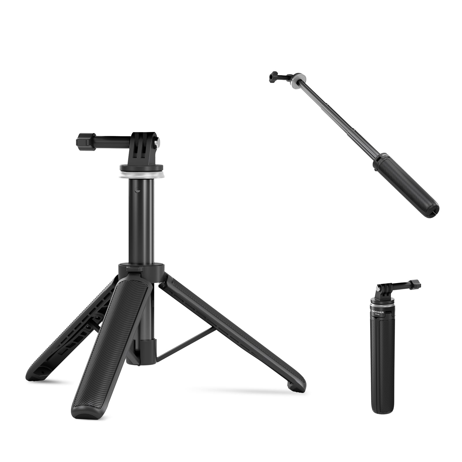 NEEWER Basic Selfie Stick Tripod for DSLR Action Camera Webcam, Mini Vlogging Video Desk Stand Accessories Compatible with GoPro Hero 13 12 Insta360 DJI Osmo Action 5 Pro AKASO EK7000 Brave 4 7, TP46