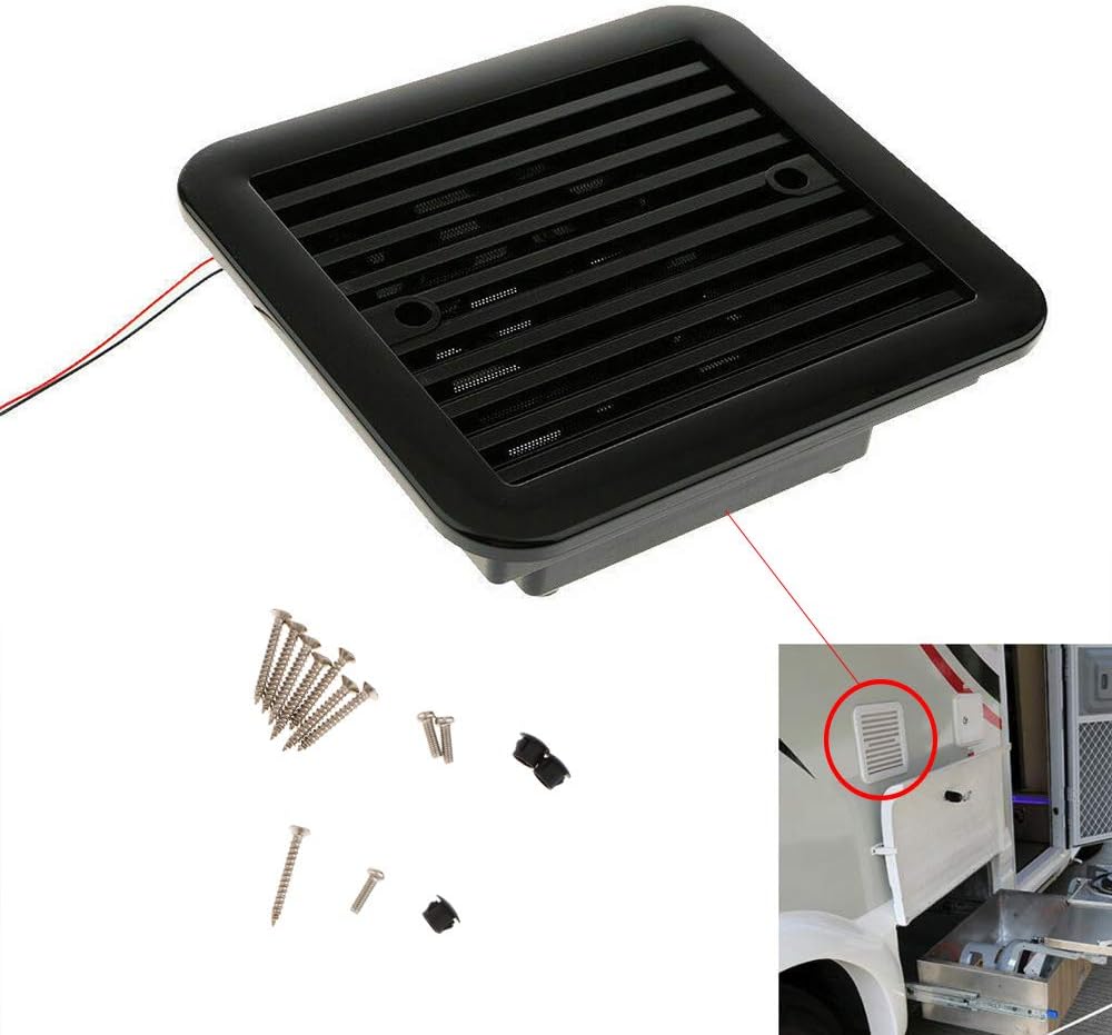 MASO 12V Side Exhaust Port Air Fan One-Way Ventilation Fans Dust-proof Strong Wind Cooling Fan for Car RV Caravan Van(Black) - Image 4