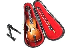 ALANO Brown Miniature Ornament Classic Cello Model 10cm Mini Musical Instrument Decorative Ornament Model Wooden Cello Muscia