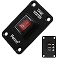 Facon 12Volts Switch Box Panel, 10Amps Rocket On&Off Switch with Red Indicator Light for RV Tank System, IP66 Waterproof Control Gang Kit System for RV Tank Heating Pad