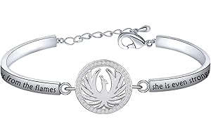 CYTING Phoenix Inspirational Quote Bracelet Phoenix Bird Jewelry Motivational Gift When The Phoenix Rises From The Flames She Is Even Stronger Than Before