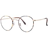 Pro Acme Round Metal Glasses for Women Men, Vintage Clear Lens Eyewear | Classic Circle Frame with Lightweight Metal Design, Adjustable Nose Pads for Everyday Wear