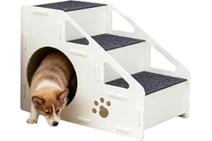 Dog Steps - 2 in 1 Foldable Non-Slip Ramp,Small Breed Cave Ladder,for Home Living Room Bedroom Dogs Puppy Cats Kitten Small B