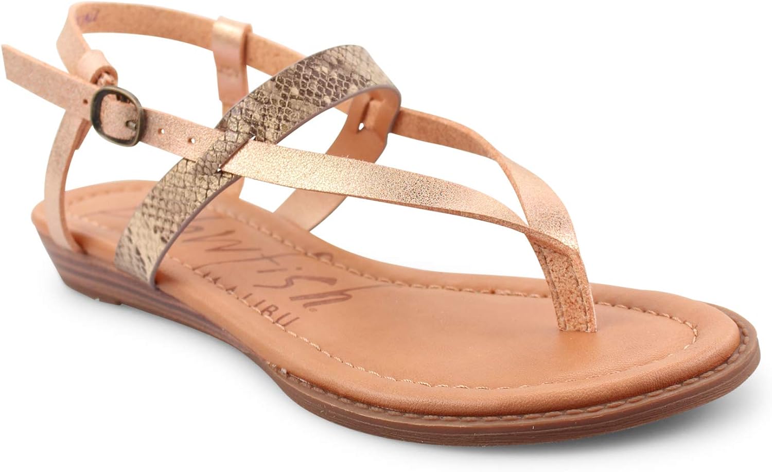 Amazon.com | Blowfish Women's Berg Sandal Rosegold Galaxy Metallic 8 M | Sandals