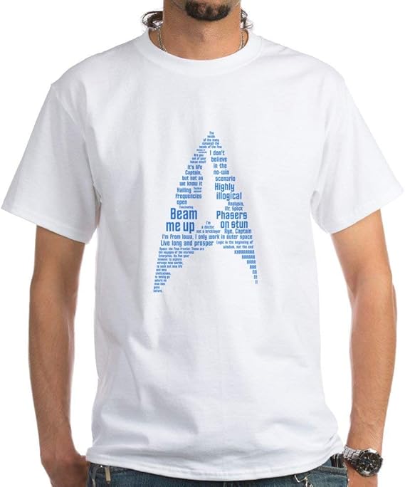 Amazon スタートレック名言 記章 コットンtシャツ Tシャツ カットソー 通販