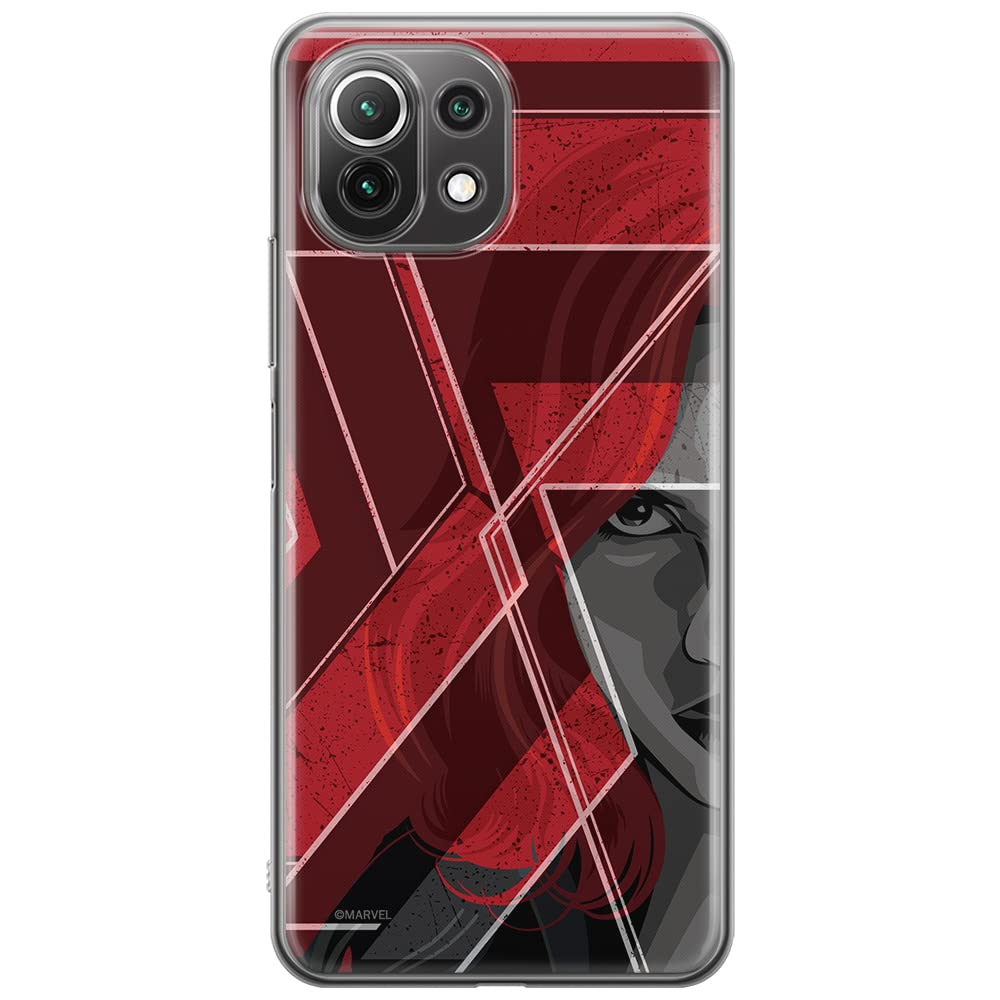 ERT GROUP mobile phone case for Xiaomi 11 Lite 4G/5G original and officially Licensed Marvel pattern Black Widow 002, case made of TPU
