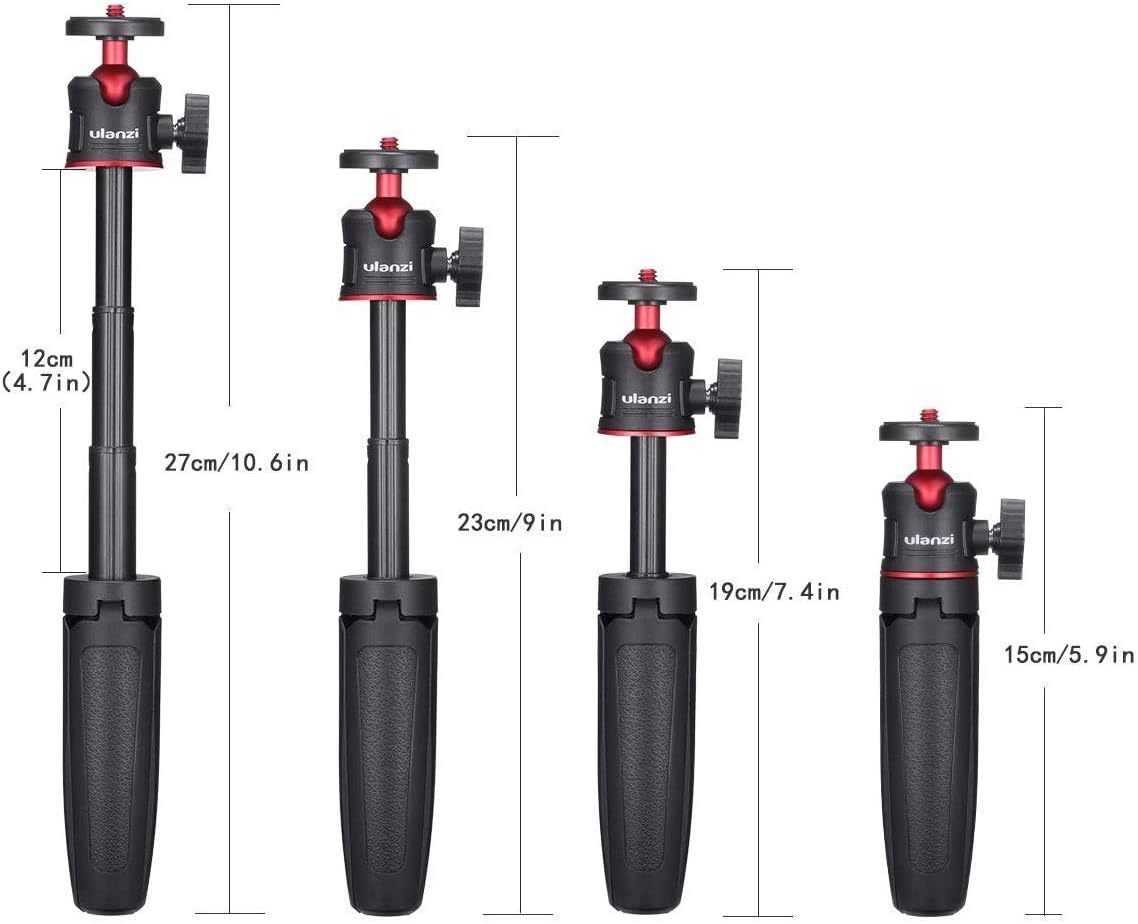 ULANZI MT-08 Extension Pole Tripod, Mini Selfie Stick Tripod Stand Handle Grip for Webcam iPhone 11 Pro Max Samsung Smartphone Canon G7X Mark III Sony ZV-1 RX100 VII A6400 A6600 Cameras Vlogging : Camera & Photo