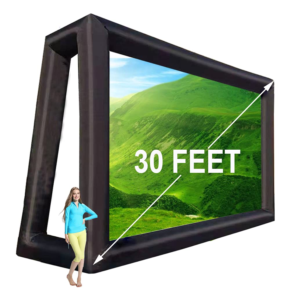 Photo 1 of ***POSSIBLY FOR PARTS/ UNTESTED/ UNKNOWN DMAAGES*** fitnessandfun 30ft Huge Inflatable Projector Screen - Blow Up Outdoor Movie Screens - 360 Inch for TV & Movies - Seamless, Portable, Front & Rear Projection(30ft with Blower)