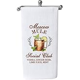 WCGXKO Moscow Mule Gift Bridesmaid Gift Moscow Mule Bachelorette Bridal Wedding Kitchen Towel Dish Cloth Tea Towel (Social Club Lime Towel)