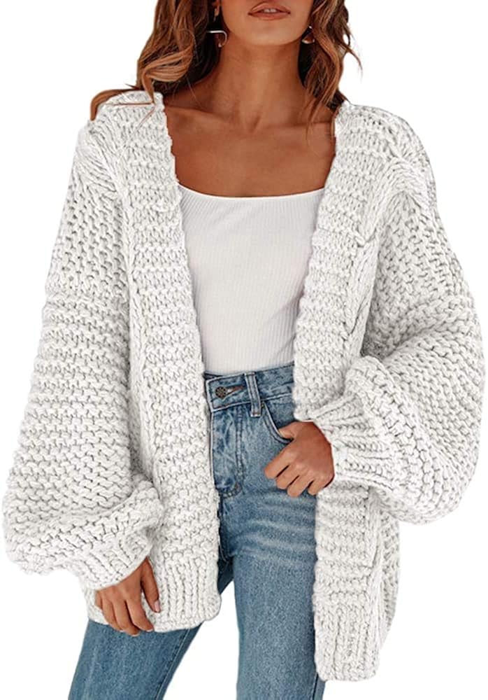 womens oversized chunky knit cardigan