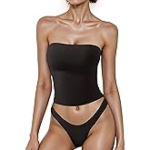 Women’s Strapless Bandeau Tube Top – Stretchy Slim Fit Crop Tank Top, Sexy Basic Casual Camisole for Summer Layering