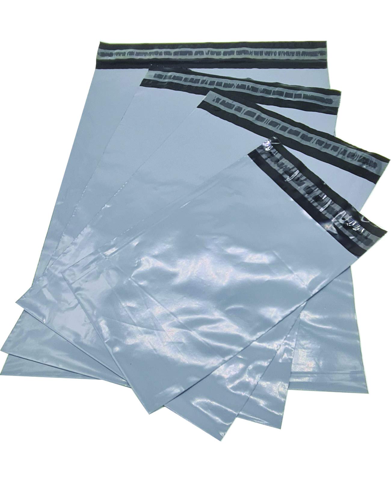 EJRange Grey Mixed Mailing Bags - Strong Postage Bags ECO Friendly Plastic Packaging Postal Envelope Mailers Pack of 100 (25 Each: 6.5 x 9, 9 x 12, 10 x 14, 12 x 16)