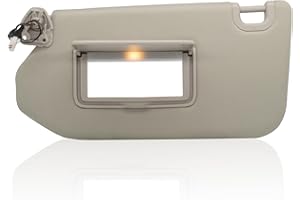 CRAZYPARTS Driver Left Side Sun Visor Replacement Compatible with2013-2018 Pathfinder 2014-17 Infiniti QX60 and 2013 Infiniti JX35 with Lamp & Mirror Replaces 96401-9PB0A 964009PB0A Color Beige