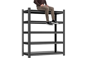 Hzdbhd Garage Shelving Unit Rustproof 72" H3000bls Heavy Duty Storage Shelves Easy Assembly 5 Tier Adjustable Metal Steel Utility Shelf Rack Garage Storage Organize for Tools,Basement,Warehouse