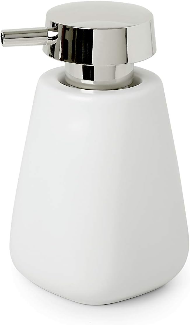 Basics 4-Piece Ceramic Bathroom Accessories Set, White: Home & Kitchen