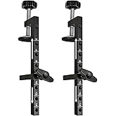 Objuni 2Pcs large C-Clamps for Desk, 8 &amp; 6 Inch Extra Wide Range, Extended Throat Depth, Multi-Stage Adjustable Aluminum Table Clamp with Fine-Tuning Bolt