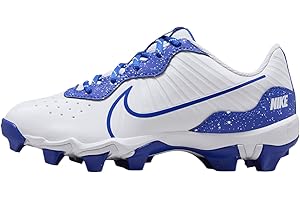 Nike Alpha Huarache 4 Keystone Little/Big Kids' Baseball Cleats (DJ6525-105, White/Hyper Royal)