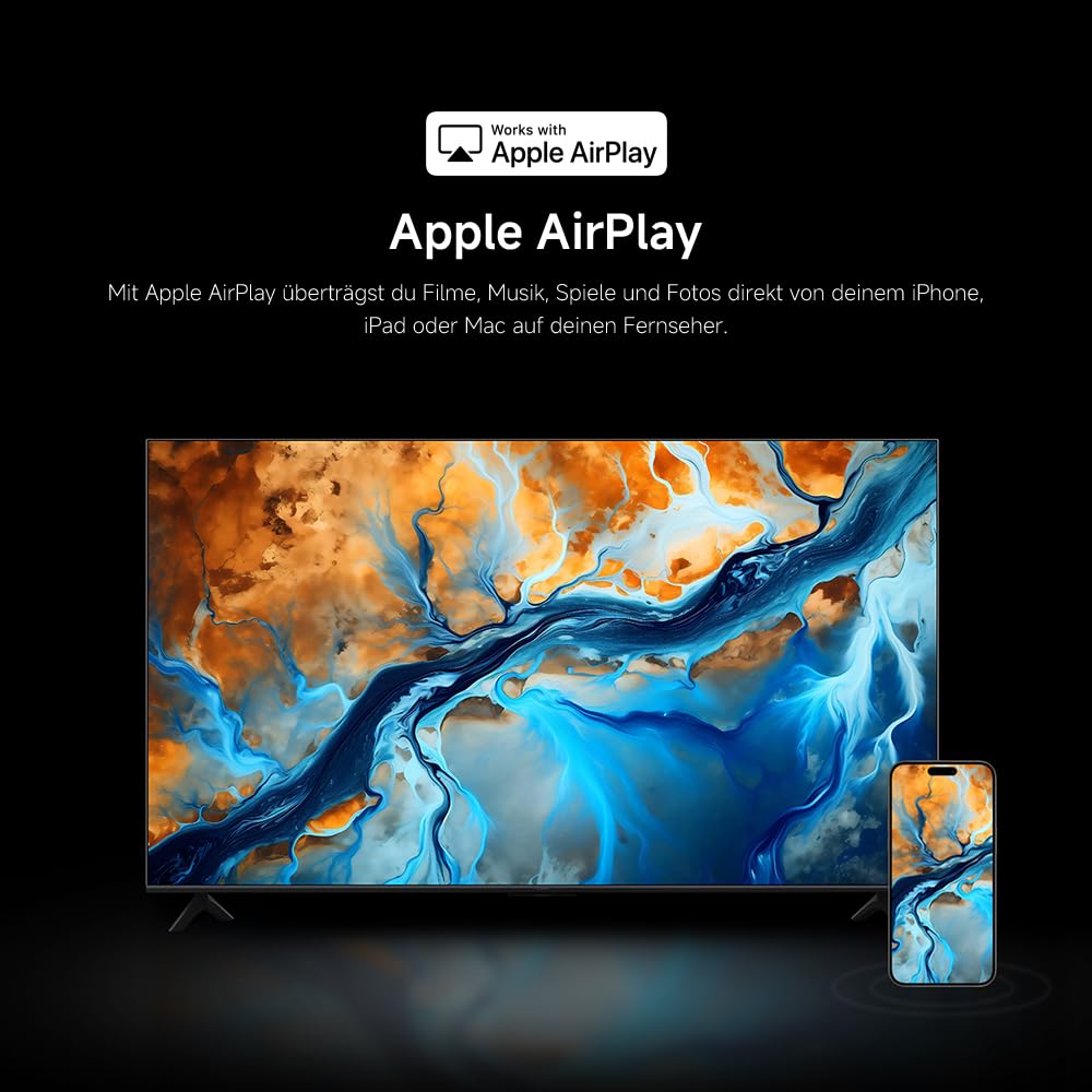 XIAOMI TV S Mini LED 65 Zoll (165 cm), 4K UHD Smart TV, 144Hz (240Hz Game Boost Mode), Dolby Atmos & Vision, HDR10+, Triple Tuner, DVB-C/S/S2/T/T2, Google TV, MEMC, Airplay, Google Assistant 7
