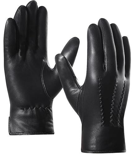 WASPRO Gants En Cuir Véritable, Gants Tendance En Cuir D'agneau, Gants De Moto En Cuir, Gants Ajustés Aux Phalanges (noir, XL