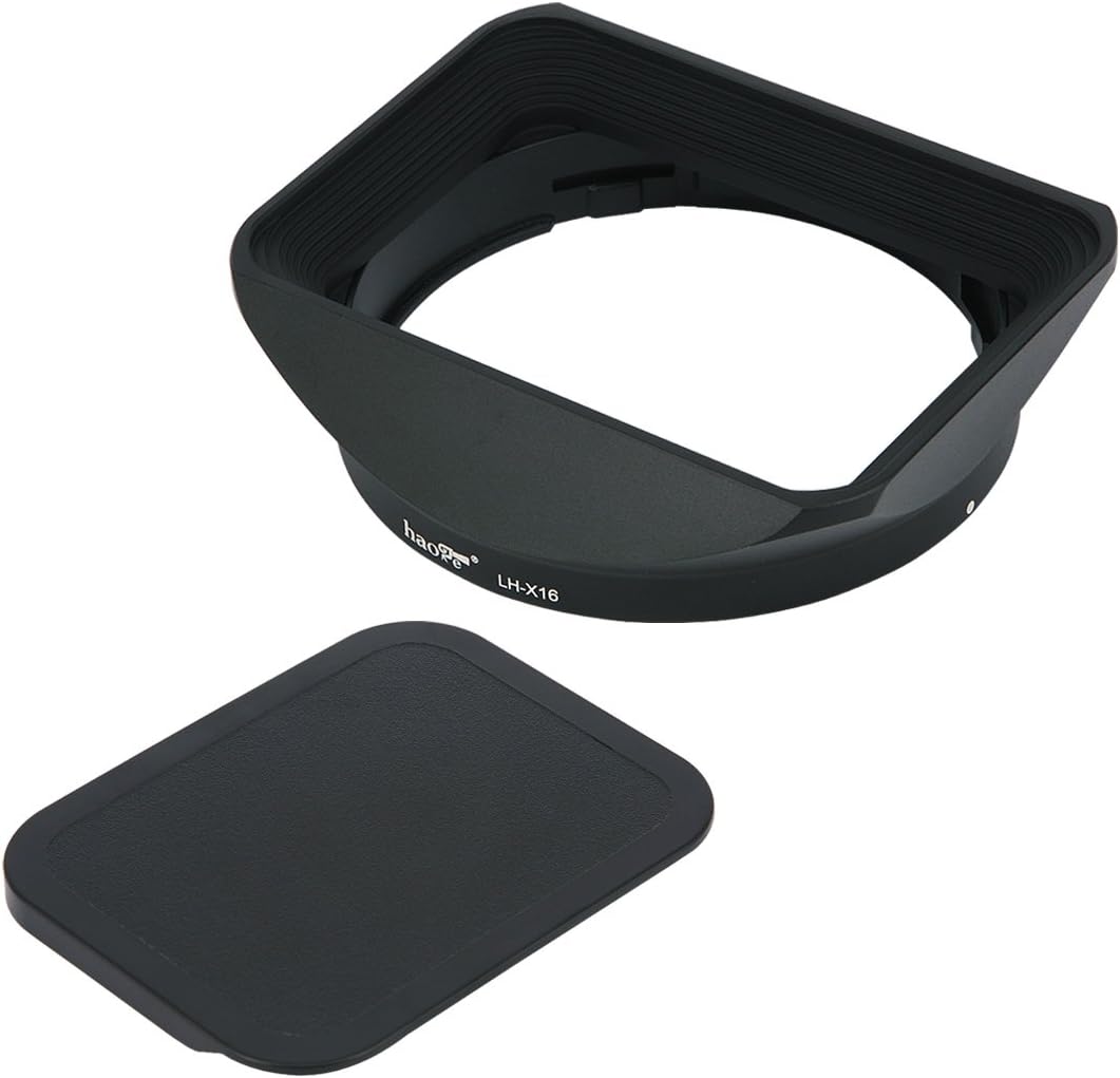 Haoge LH-X16 Bayonet Rectangular Square Metal Lens Hood with Cap for Fujifilm Fuji Fujinon XF16mmF1.4 XF 16mm F1.4 R WR Wide Angle Lens Replace LH-XF16 - Image 3