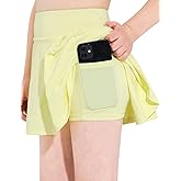 Hvididan Girls Tennis Skirts Pleated Athletic Skort with Pocket for Kids Teens Golf Sports Cheer 5-14Y