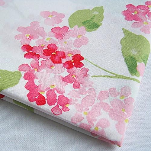 Sweet Pink Flower Bunch of Flora Spring Rose Hydrangea on White Fabric by The Yard (CT187)