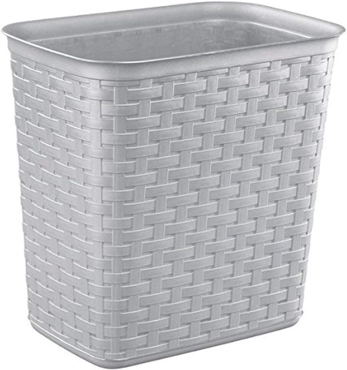 STERILITE 10346A06 Cement Weave Pattern Wastebasket, 3.4 Gallon, Plain