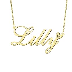 BYBWBL Lilly Name Pendant Necklace 18k Gold Plated