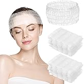 CIATBYYJ 100Pcs Clear Disposable Headbands for Facials, Stretch Non Woven Spa Headbands, Elastic Skincare Headand, Clear Elastic Hair Bands for Home Use Hotel Spa Makeup Sauna Hair Salon