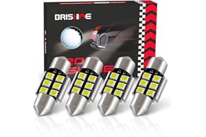 BRISHINE 4PCS Festoon 28MM 29MM DE3175 LED Bulbs, 2835 Chipsets Canbus Error Free 1.1” DE3021 3175 3022 N3 LED Bulbs for Car Interior Dome Map Door Courtesy License Plate Lights, Xenon White