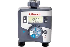 FISKARS Gilmour 804014-1001 400GTD Outlet Electronic Water Timer, Dual, Gray