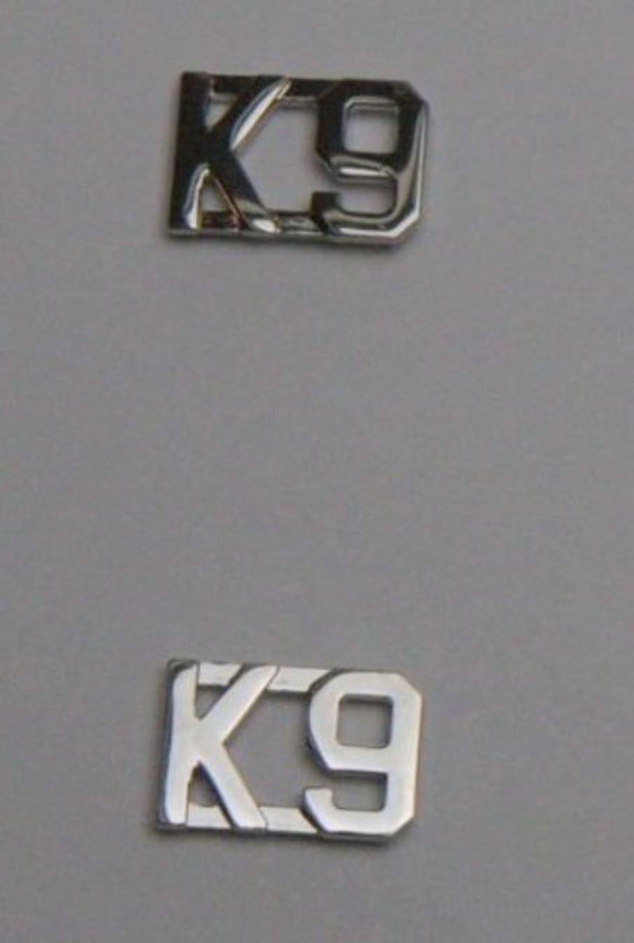 K-9 K9 Canine Unit Police Dog Officer Uniform Collar Pins Brass Insignia Silver Nickel Finish 1/2" Pair (2 Included!)