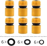 TOPWAYS 6 Pack Hose End Quick Connect Fitting 1/2 Inch DN15 view 2