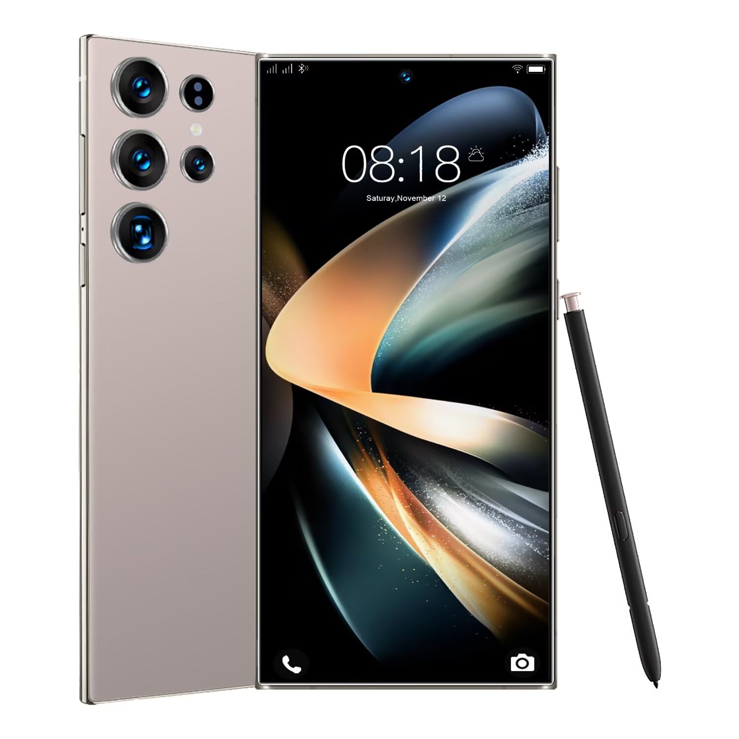 Photo 1 of LAORENKI S25U+ Unlocked Cell Phone, 64GB Smartphone, Unlocked Android, 6.8 inch, New 10 Core Processor, Long Battery Life, Edge-to-Edge Display, Include Pen, US Version, 2025, Titanium Gold
