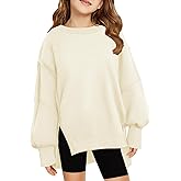 CharmWM Sweatshirts For Teen Girls Trendy Crewneck Oversized Kids Tops Long Sleeve Cute Fall Clothes