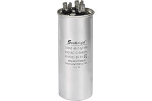 BlueNatHxRPR 45+7.5 MFD uF Air Conditioner Capacitor CBB65 Capacitor Dural Motor Run Capacitor Withstand 450V AC Round