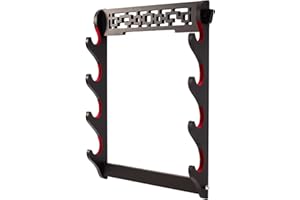 FOXSMZZ Sword Holder Wall Mount Velvet Padded Samurai Sword Stand Display Katana Wakizashi Tanto Wall Hanger Sword Rack (4-Tier)