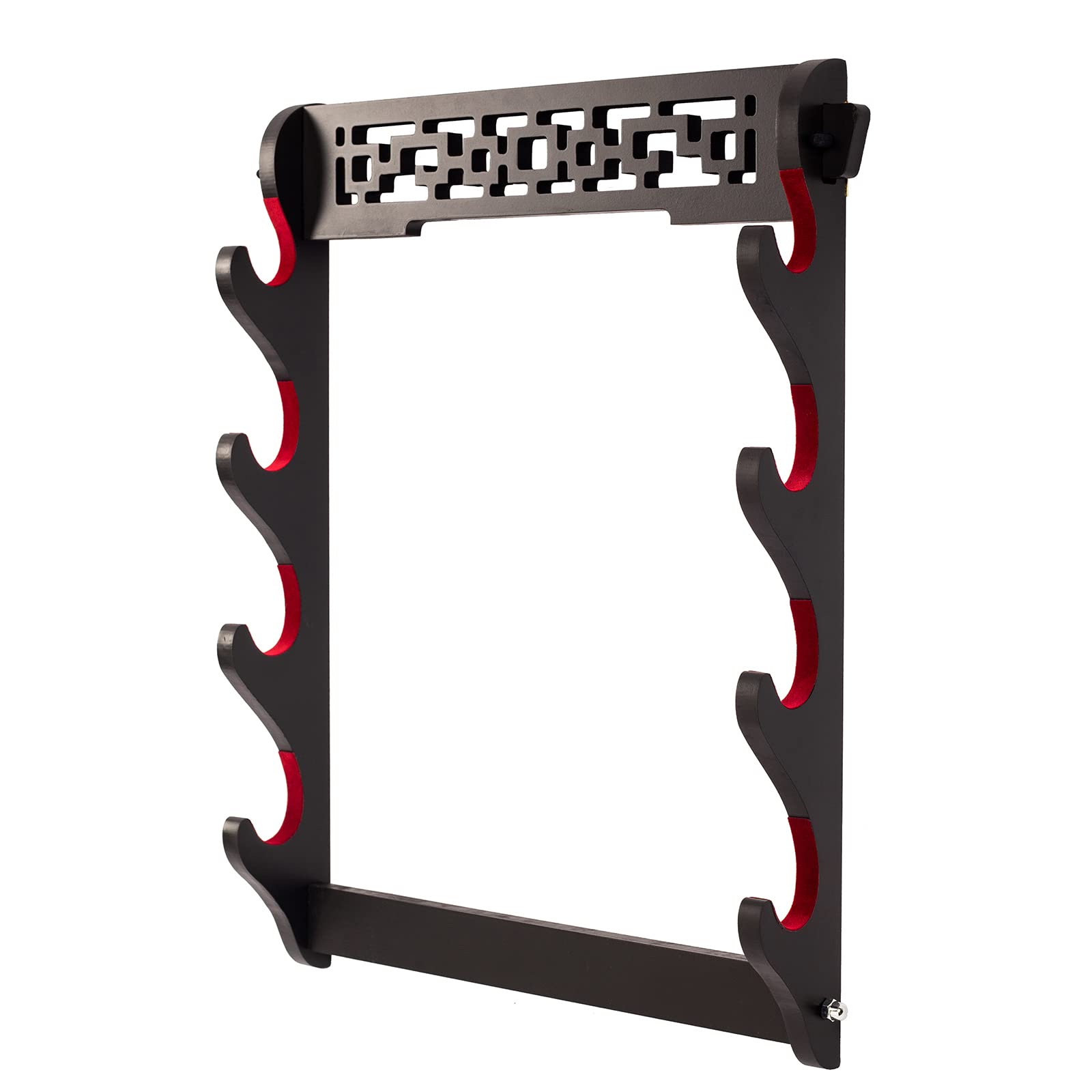 FOXSMZZ Sword Holder Wall Mount Samurai Sword Stand Display Katana Wakizashi Tanto Wall Hanger Sword Rack (4-Tier)