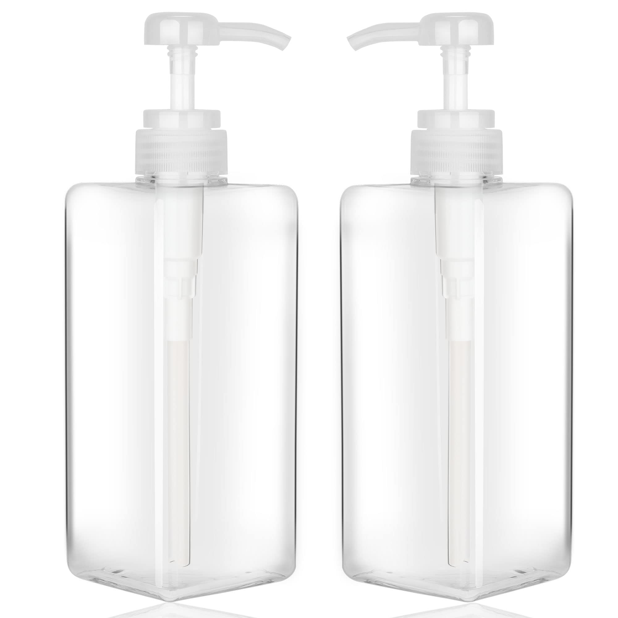 Jansburg Pump, 650 ml, Refillable Plastic Bottle, Empty Soap Dispenser, 650ml-2pcs